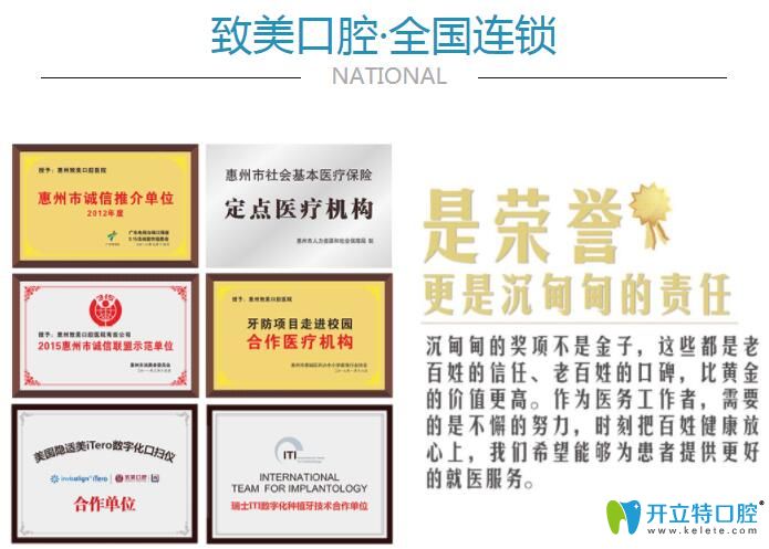 惠州致美口腔部分榮譽(yù)圖