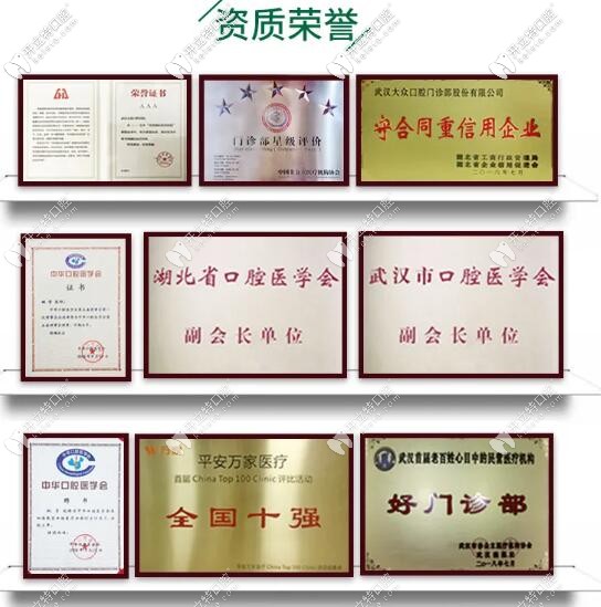 武漢愛尚大眾口腔榮譽資質